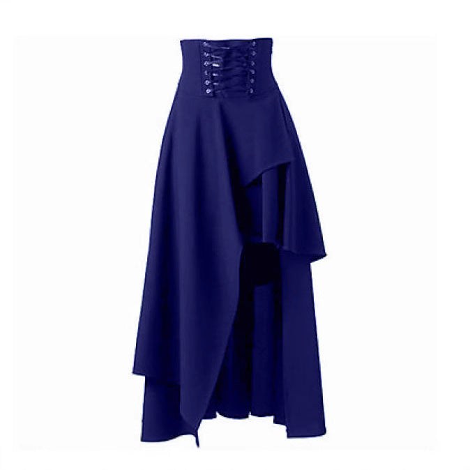 Monique Elegant Skirt with Lace-Up in Khaki