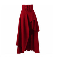Monique Elegant Skirt with Lace-Up in Khaki