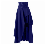 Monique Elegant Skirt with Lace-Up in Navy