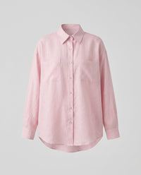 Monique Linen Blouse with Oversized in Light Pink