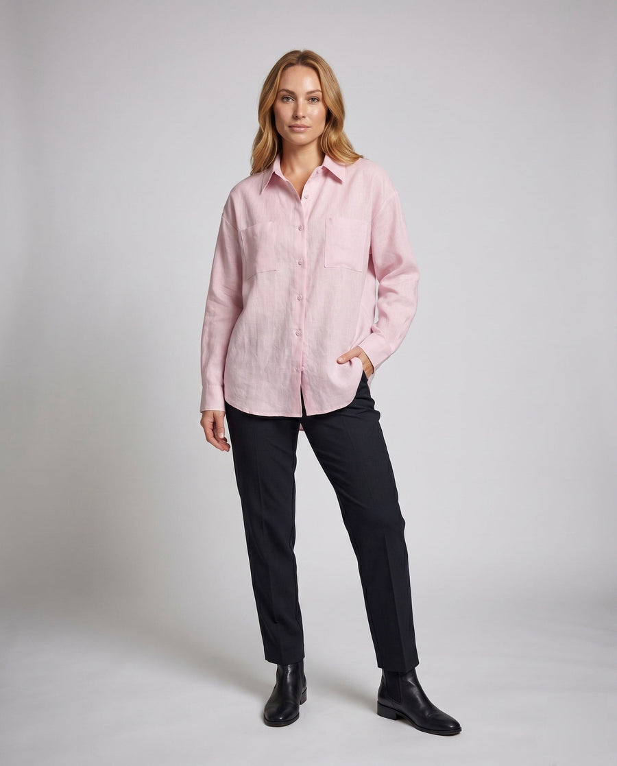 Monique Linen Blouse with Oversized