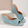 Monroe Faux Snake Leather Wedges