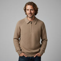 Monroe Merino Wool Ribbed Sweater in Khaki