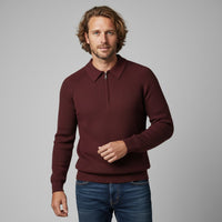 Monroe Merino Wool Ribbed Sweater in Maroon
