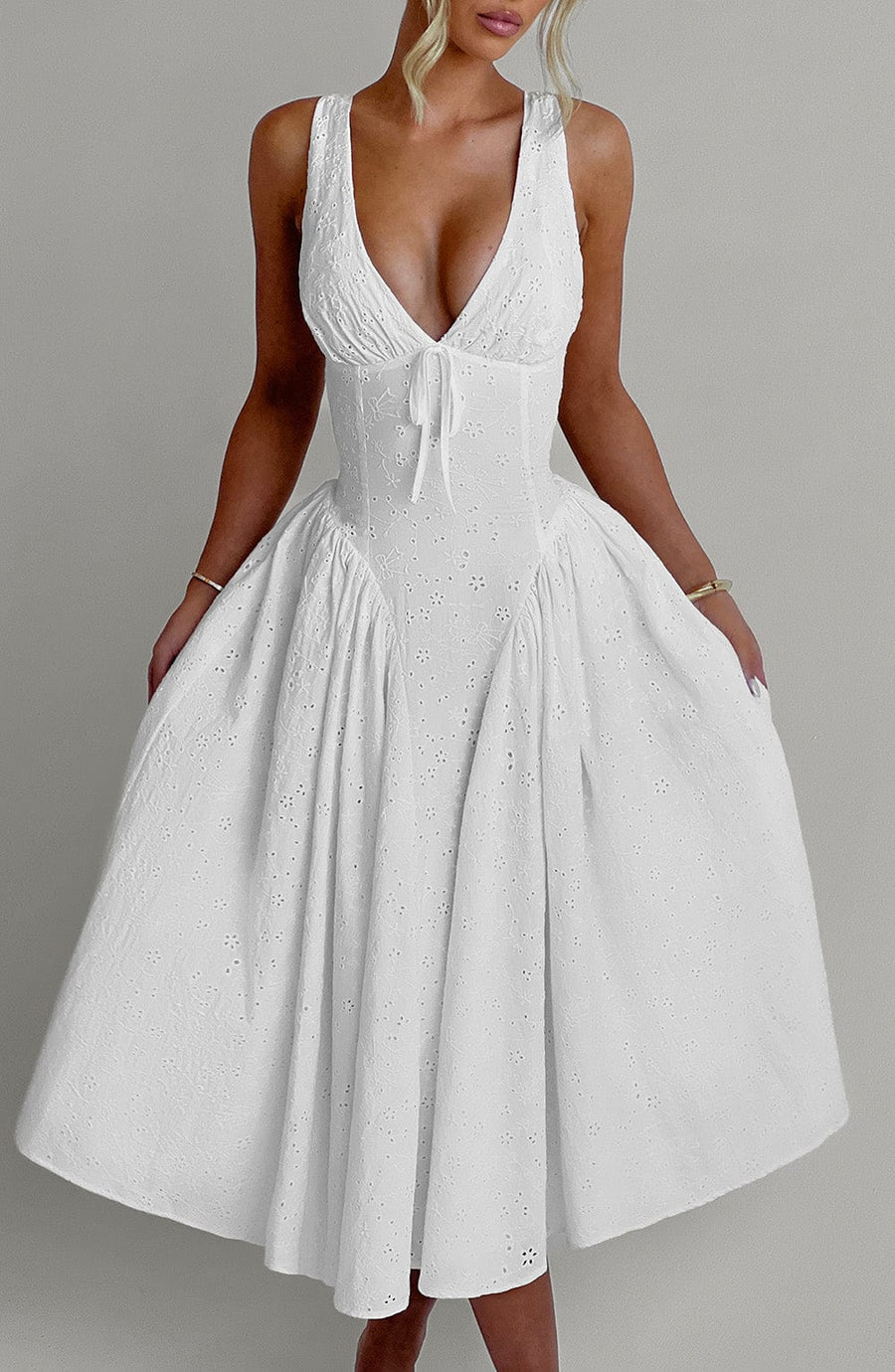 Zoe Midi Dress - Ivory