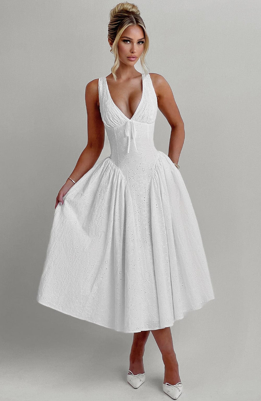 Zoe Midi Dress - Ivory