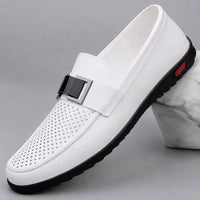 Montauk Genuine Leather Loafer in Pearl Perforated