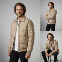Montauk Quilted Down Jacket in Khaki