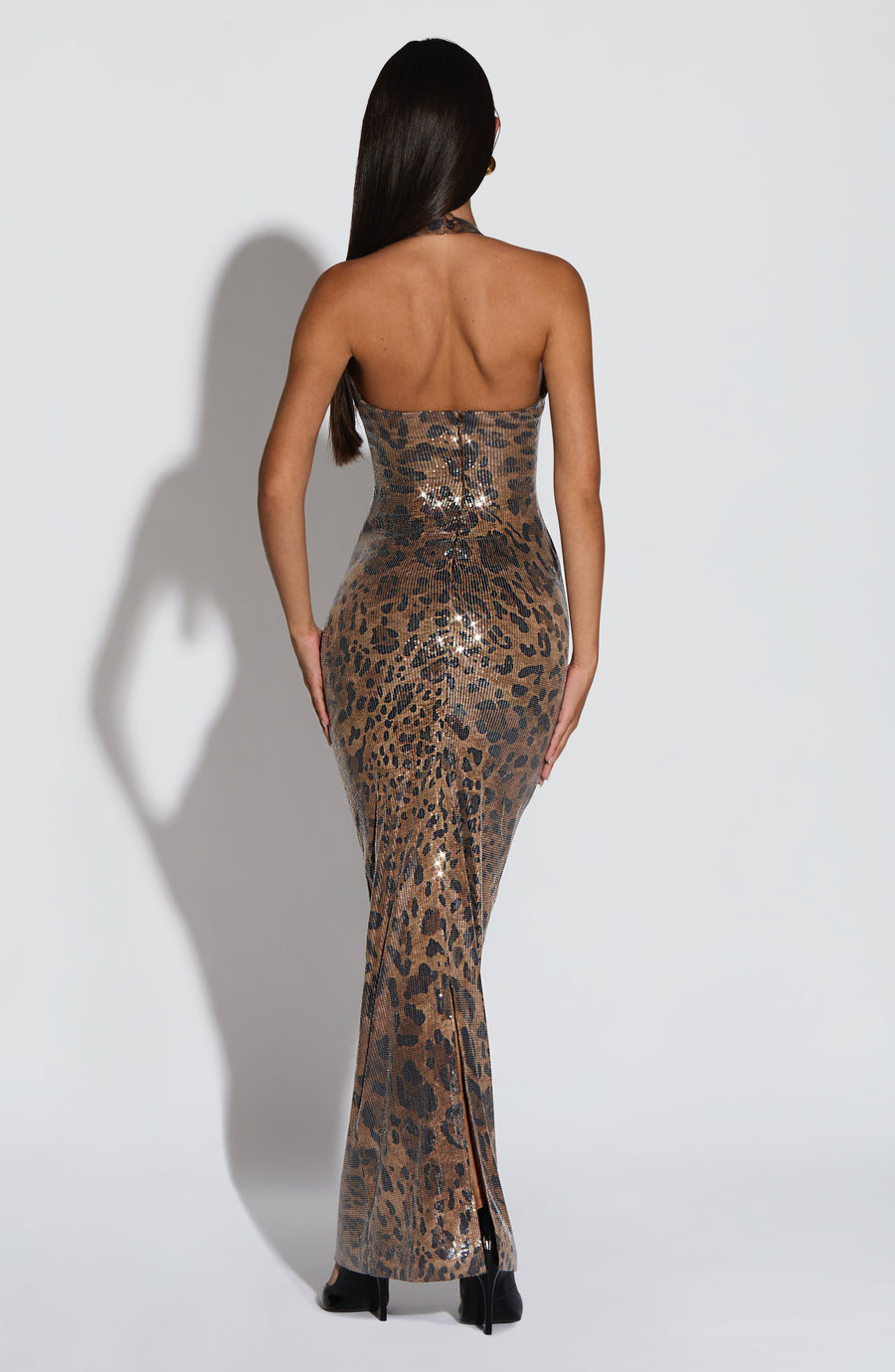 Karla Maxi Dress - Sequin Leopard Print