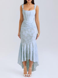 Aria | Mother of the Bride Dress Corset Ruched Mermaid Jacquard Midi