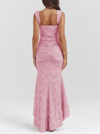 Aria | Mother of the Bride Dress Corset Ruched Mermaid Jacquard Midi