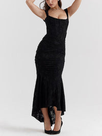 Aria | Mother of the Bride Dress Corset Ruched Mermaid Jacquard Midi