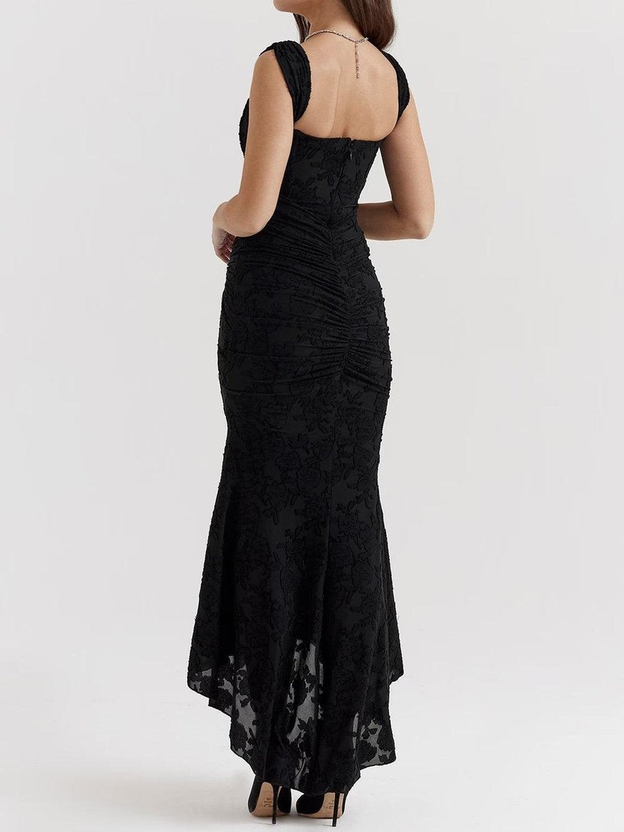 Aria | Mother of the Bride Dress Corset Ruched Mermaid Jacquard Midi
