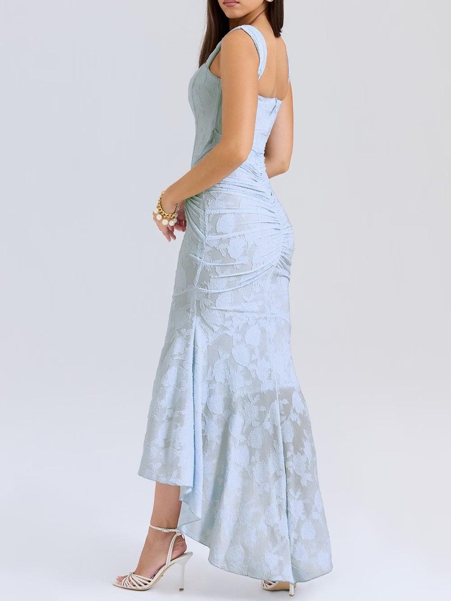 Aria | Mother of the Bride Dress Corset Ruched Mermaid Jacquard Midi
