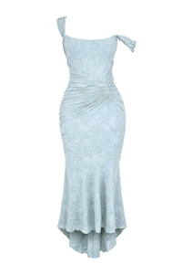Aria | Mother of the Bride Dress Corset Ruched Mermaid Jacquard Midi