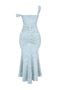 Aria | Mother of the Bride Dress Corset Ruched Mermaid Jacquard Midi