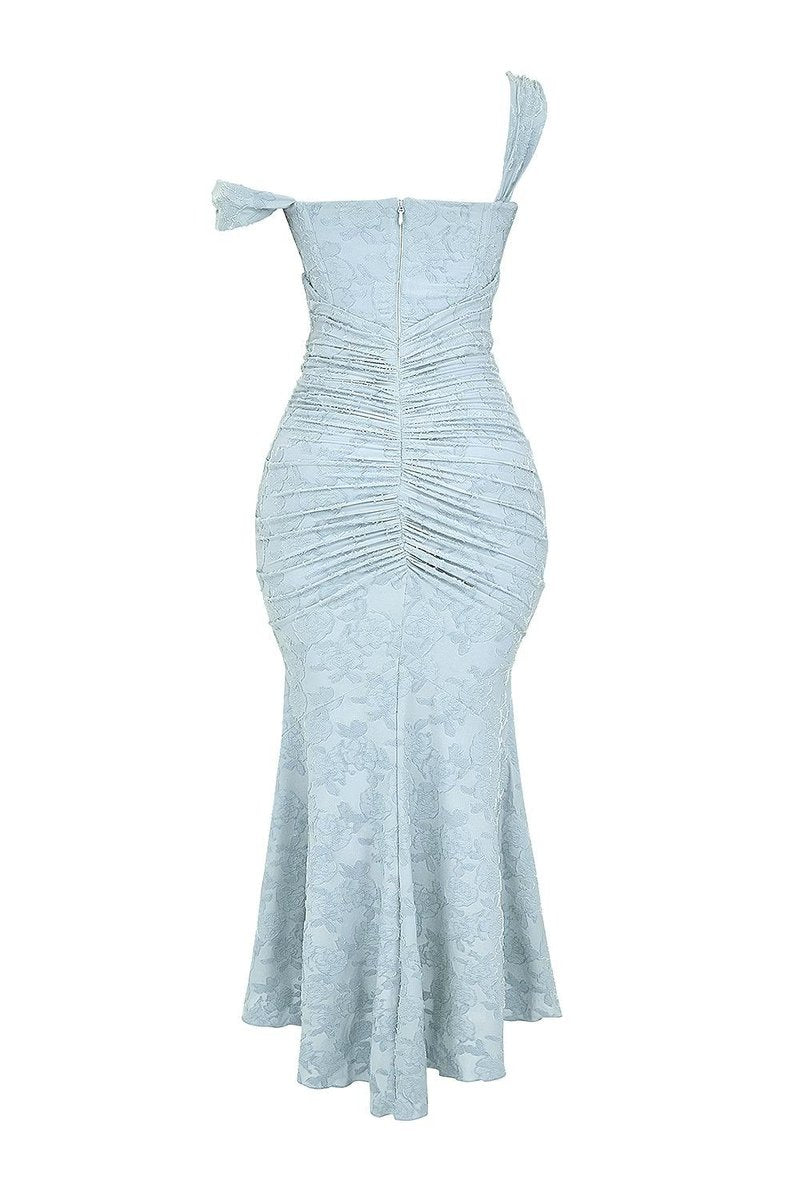 Aria | Mother of the Bride Dress Corset Ruched Mermaid Jacquard Midi