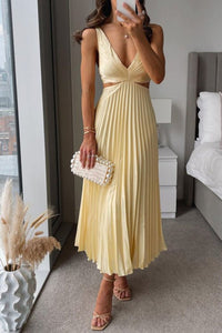 Amelia | Mother of the Bride Dress Sleeveless V-Neck Pleated Maxi