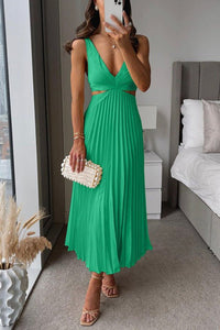 Amelia | Mother of the Bride Dress Sleeveless V-Neck Pleated Maxi