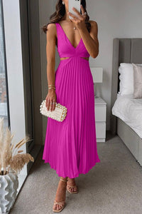Amelia | Mother of the Bride Dress Sleeveless V-Neck Pleated Maxi