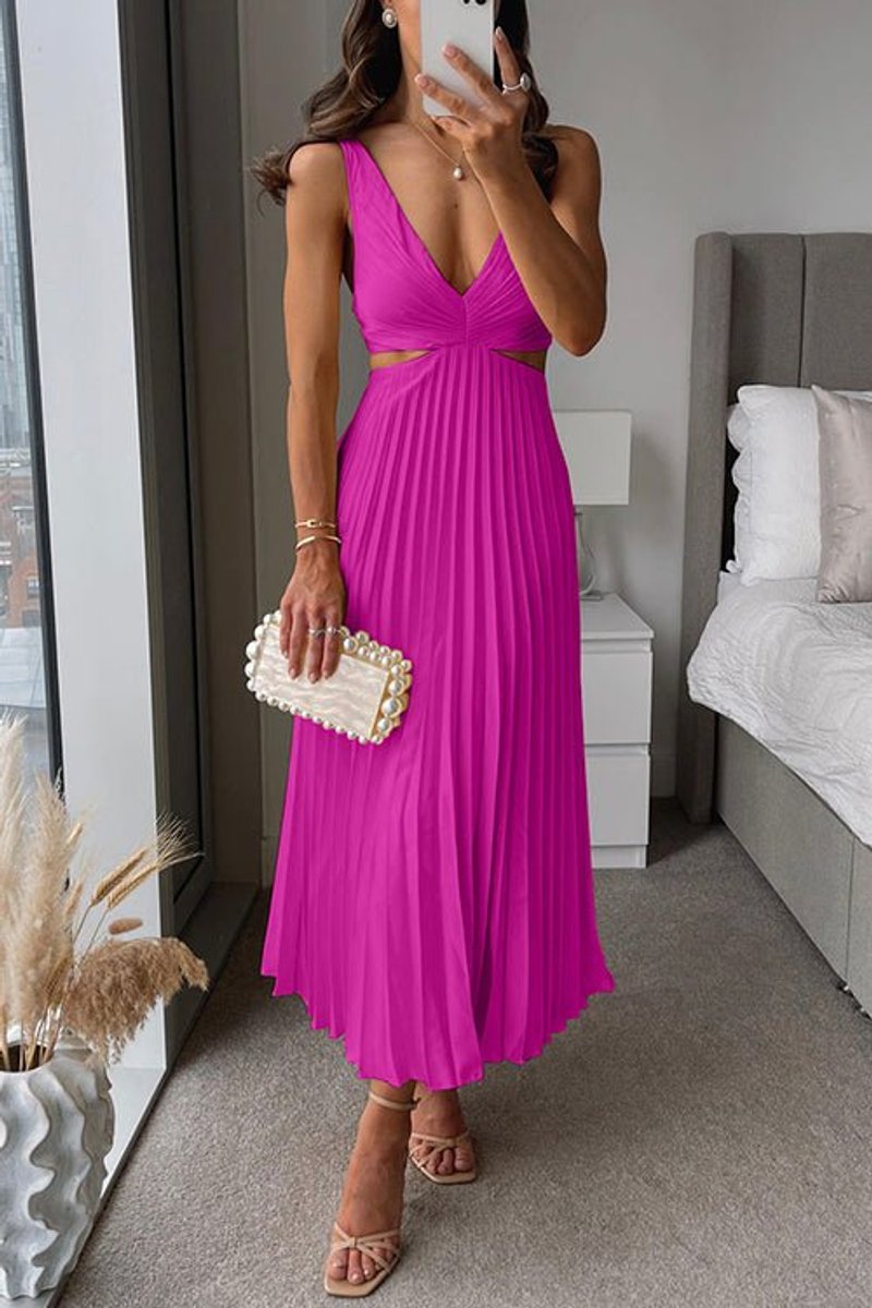 Amelia | Mother of the Bride Dress Sleeveless V-Neck Pleated Maxi