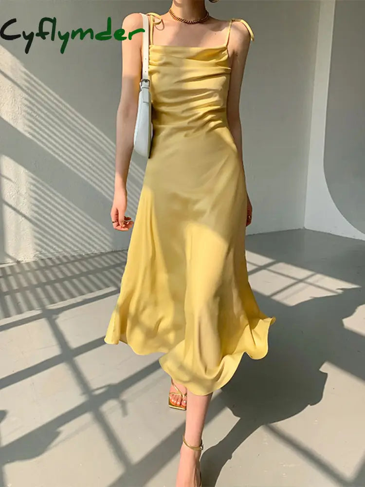 Moving Feast Cowl Neck Satin Midi Dress