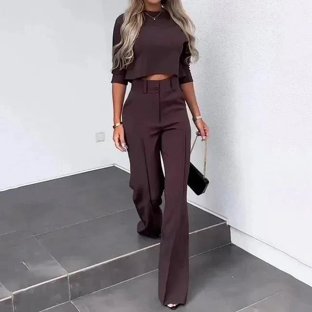 Verena | Women's Two-Piece Long Sleeve Top and Trouser Set