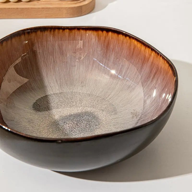 Mykonos Ceramic Serving Bowl in Fireside