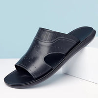 Mykonos Leather Sandal in Charcoal