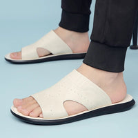 Mykonos Leather Sandal in Pearl