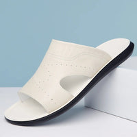 Mykonos Leather Sandal in Pearl