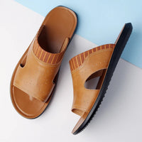Mykonos Leather Sandal in Sienna Brown