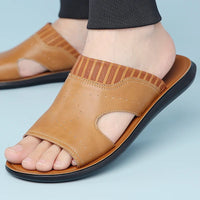 Mykonos Leather Sandal in Sienna Brown