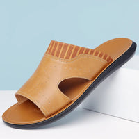 Mykonos Leather Sandal in Sienna Brown