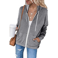 Myra Comfortable Jacket with Zip Front and Pockets in Grey