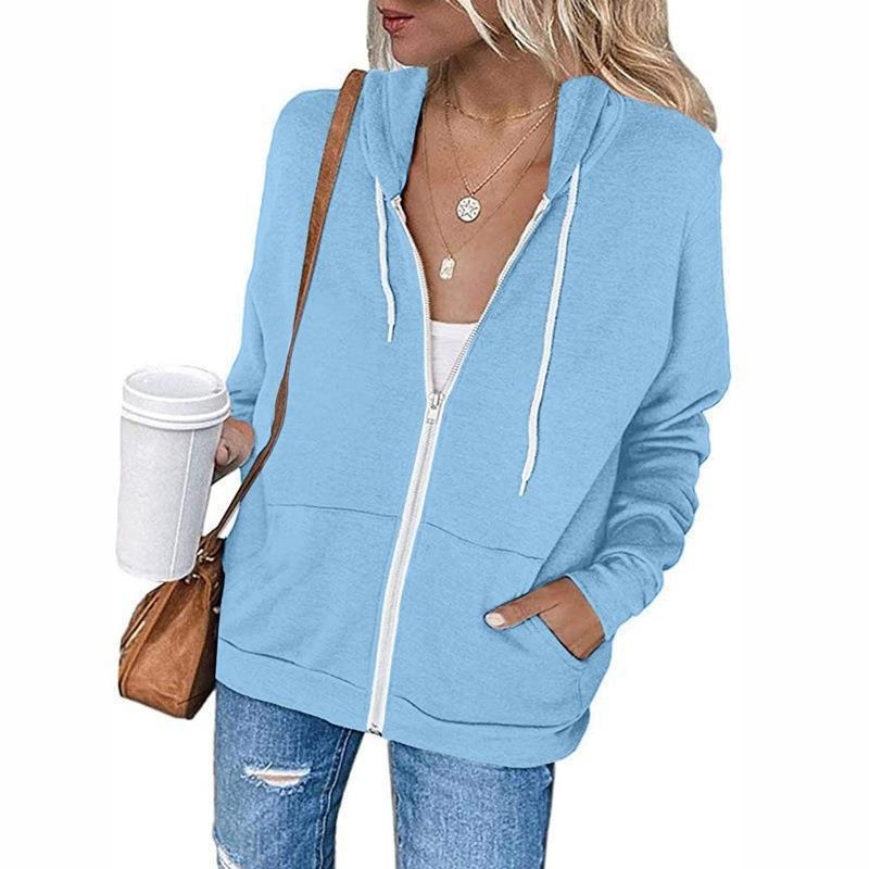 Myra Comfortable Jacket with Zip Front and Pockets in Red