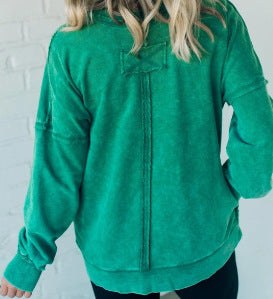 Myra Comfortable Shirt with Pockets and Oversized in Green