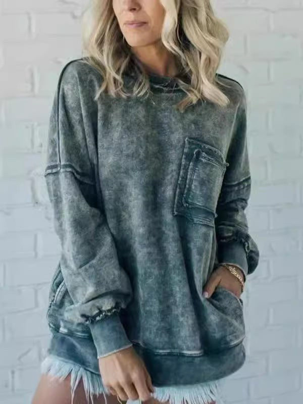 Myra Comfortable Shirt with Pockets and Oversized in Sage Green