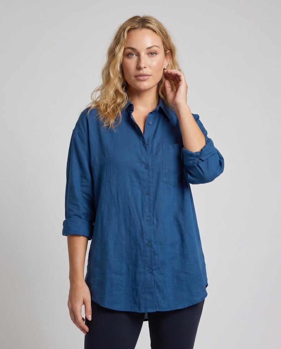 Myra Elegant Linen Blouse with Oversized