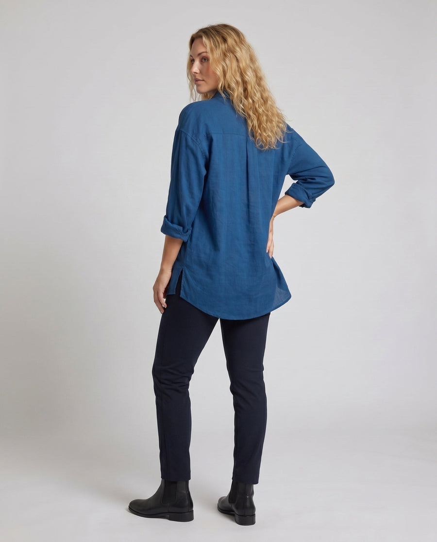 Myra Elegant Linen Blouse with Oversized