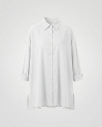Myra Elegant Linen Blouse with Oversized in White
