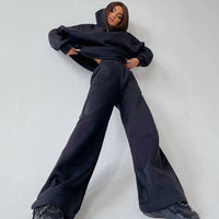 Nadia Casual Trousers with Oversized in Black