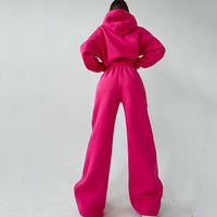 Nadia Casual Trousers with Oversized in Fuchsie