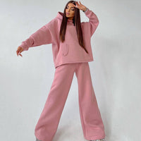 Nadia Casual Trousers with Oversized in Pink