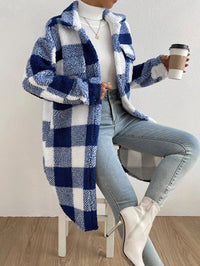 Nadia Jacket with Checked in Blue White