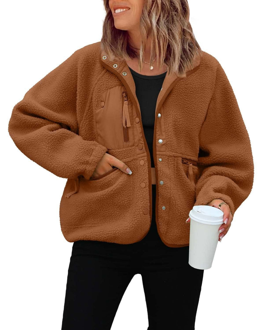 Nadia Jacket with Pockets in Brown
