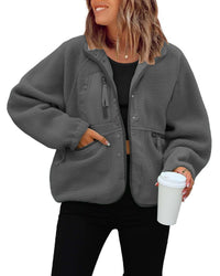 Nadia Jacket with Pockets in Dark Grey