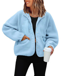 Nadia Jacket with Pockets in Light Blue