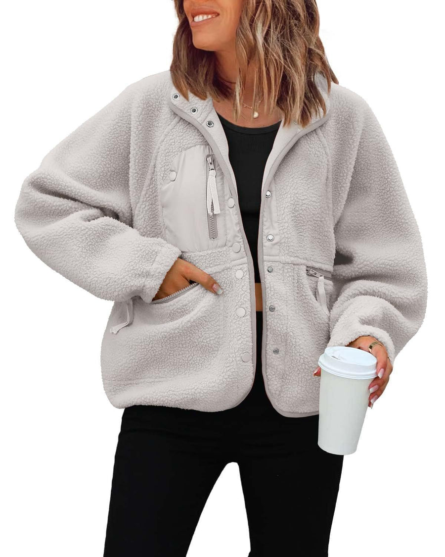 Nadia Jacket with Pockets in Light Grey