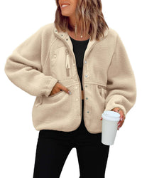 Nadia Jacket with Pockets in Light Khaki
